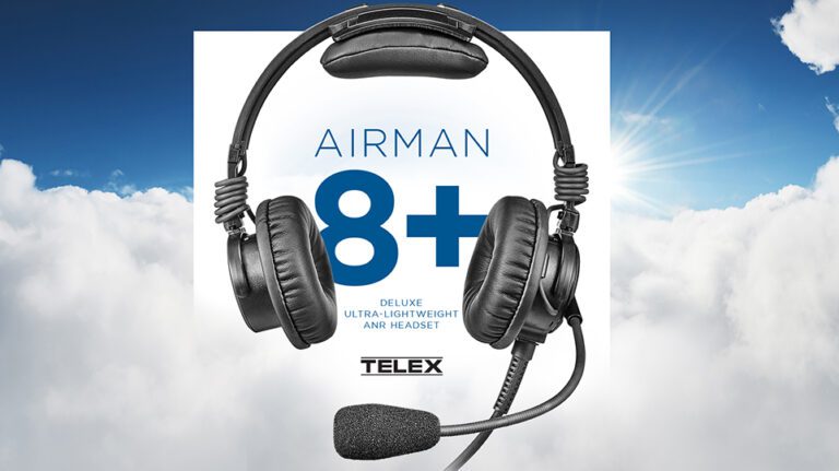 Telex launches the Airman 8+ ANR (battery-free) aviation headset