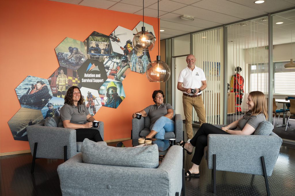 Aviation and Survival Support team at the Barkåker office